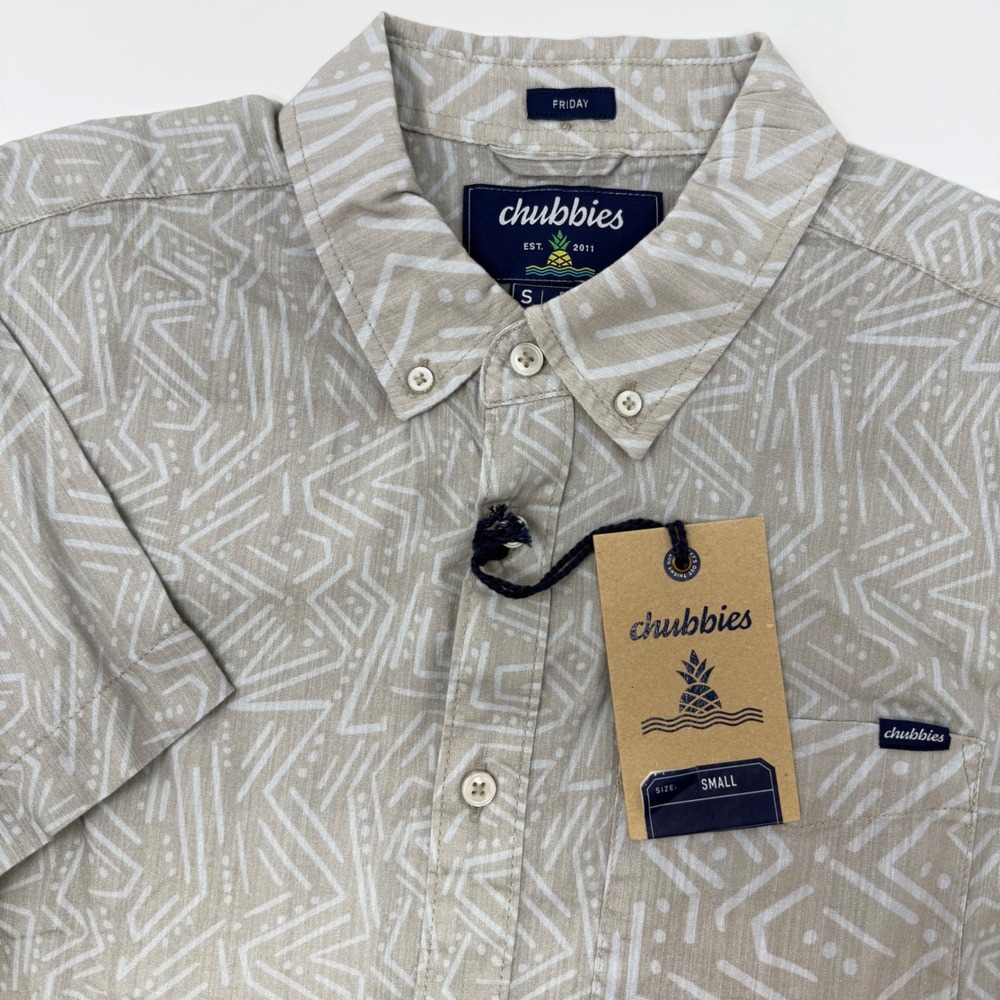 Chubbies The No Such Thing Resort Weave Friday Shirt Mens Small Short Sleeve NEW
